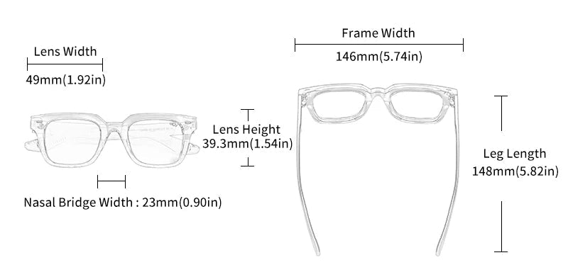 Rechteckige Sonnenbrille aus Acetat – Polarisiert & UV400