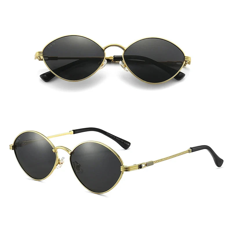 Ovale Sonnenbrille mit Metallrahmen – Polarisiert & UV400
