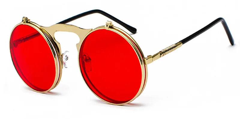 Faltbare Steampunk Rundsonnenbrille – UV400