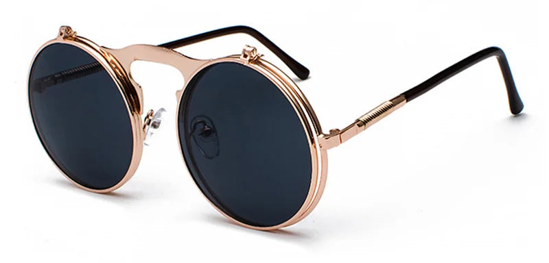 Faltbare Steampunk Rundsonnenbrille – UV400