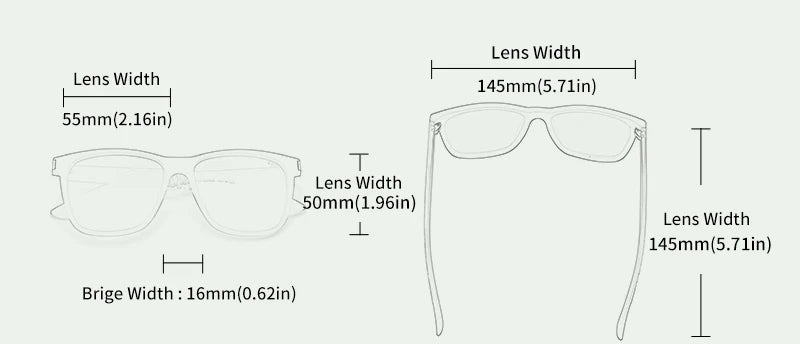 Leichte Square Sonnenbrille - UV400 & polarisiert