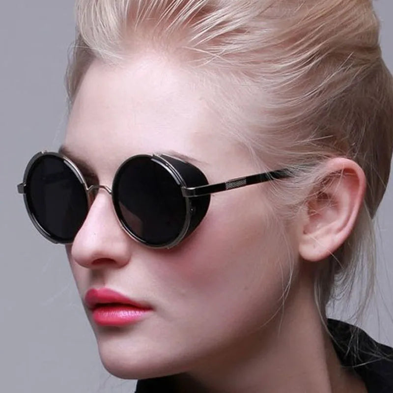Runde Sonnenbrille aus Metall – UV400