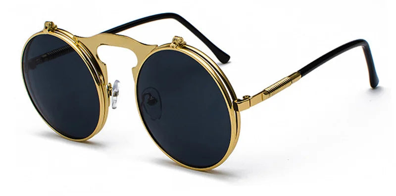 Faltbare Steampunk Rundsonnenbrille – UV400