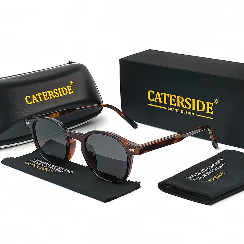 Runde Polarisierte Acetat-Sonnenbrille – UV400