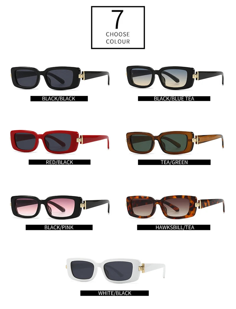 Retro Rechteck-Sonnenbrille - UV400