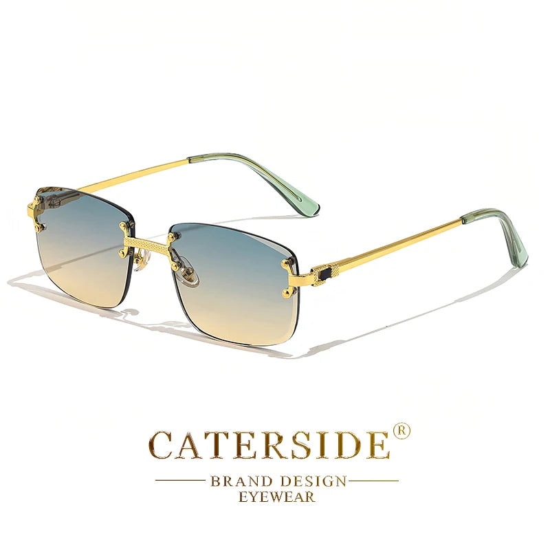 Rahmenlose Rechteck-Sonnenbrille – UV400