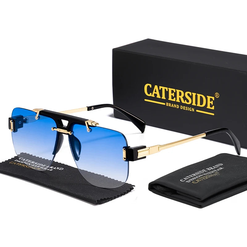 Flache Pilotensonnenbrille mit Doppelsteg – UV400