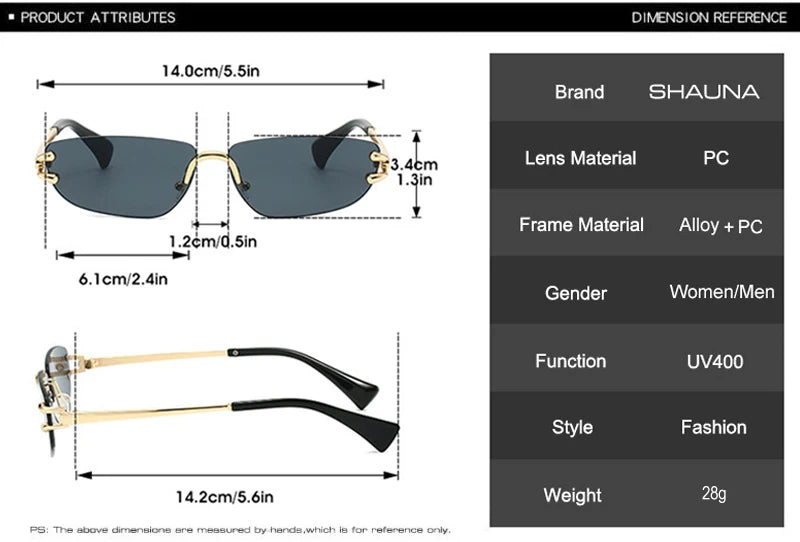 Rahmenlose Sonnenbrille - UV400