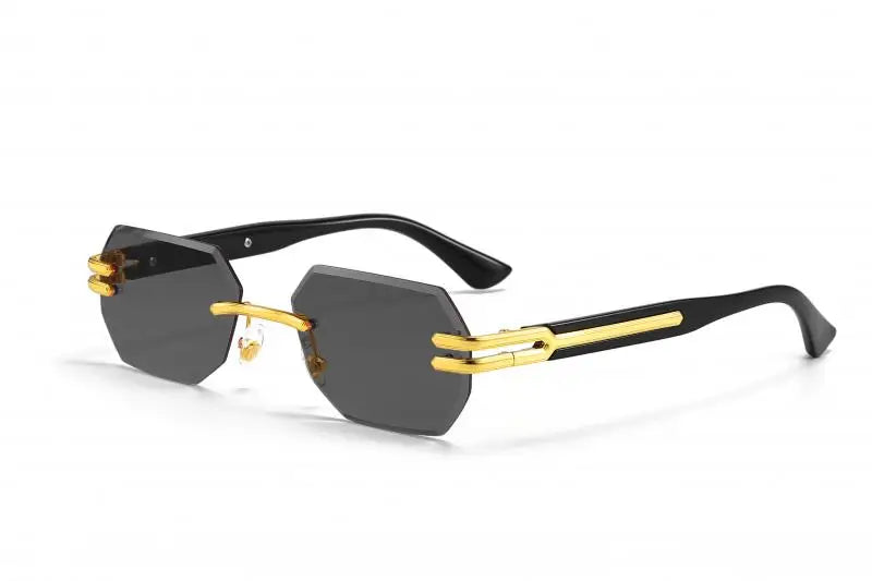 Rahmenlose Sonnenbrille mit Metallakzenten – UV400