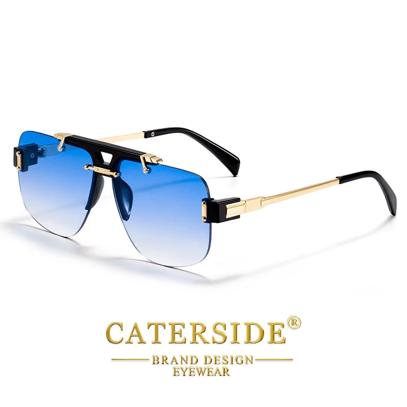 Flache Pilotensonnenbrille mit Doppelsteg – UV400