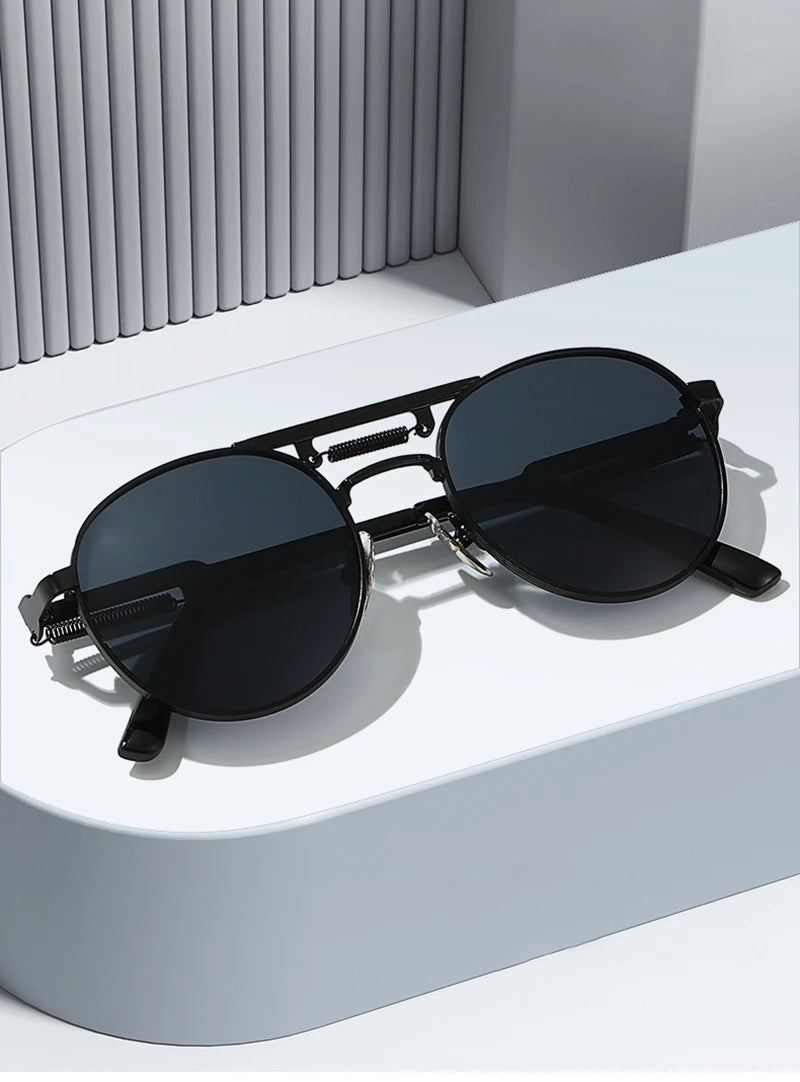 Round Metall-Sonnenbrille – UV400