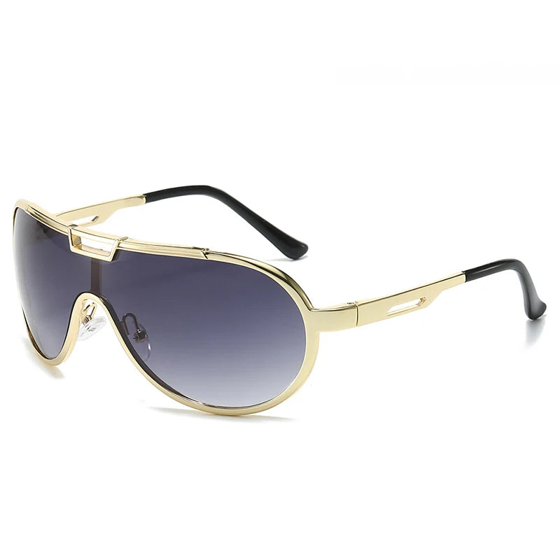 Oversized Pilot Sonnenbrille aus Metall – UV400