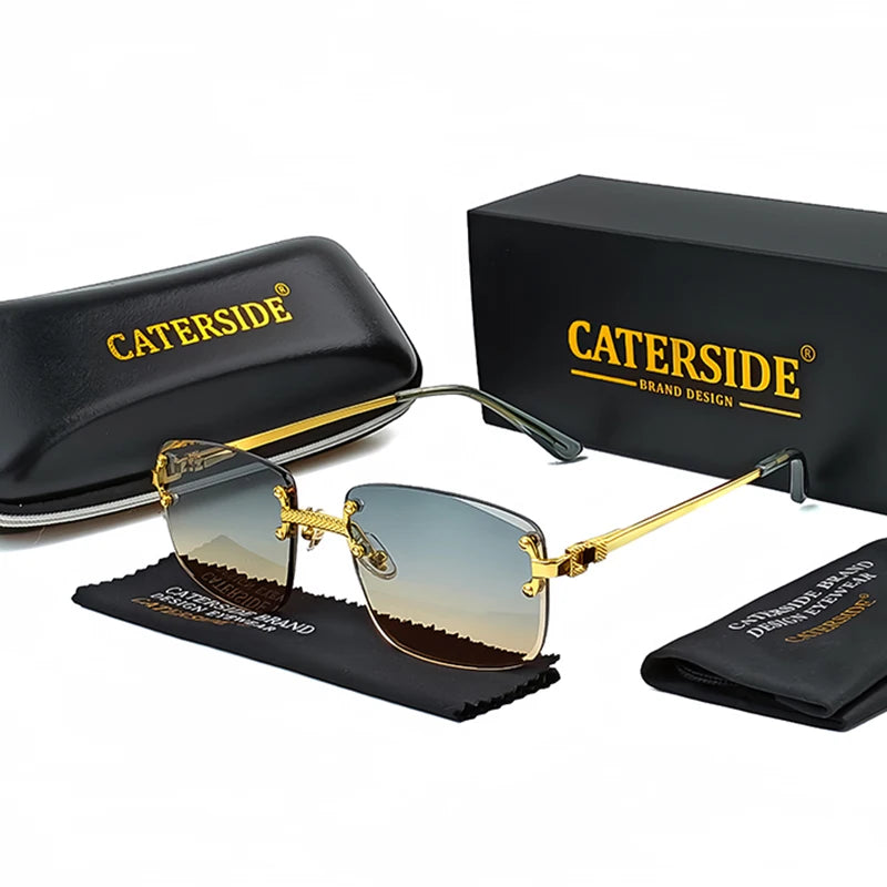 Rahmenlose Metall-Sonnenbrille – UV400