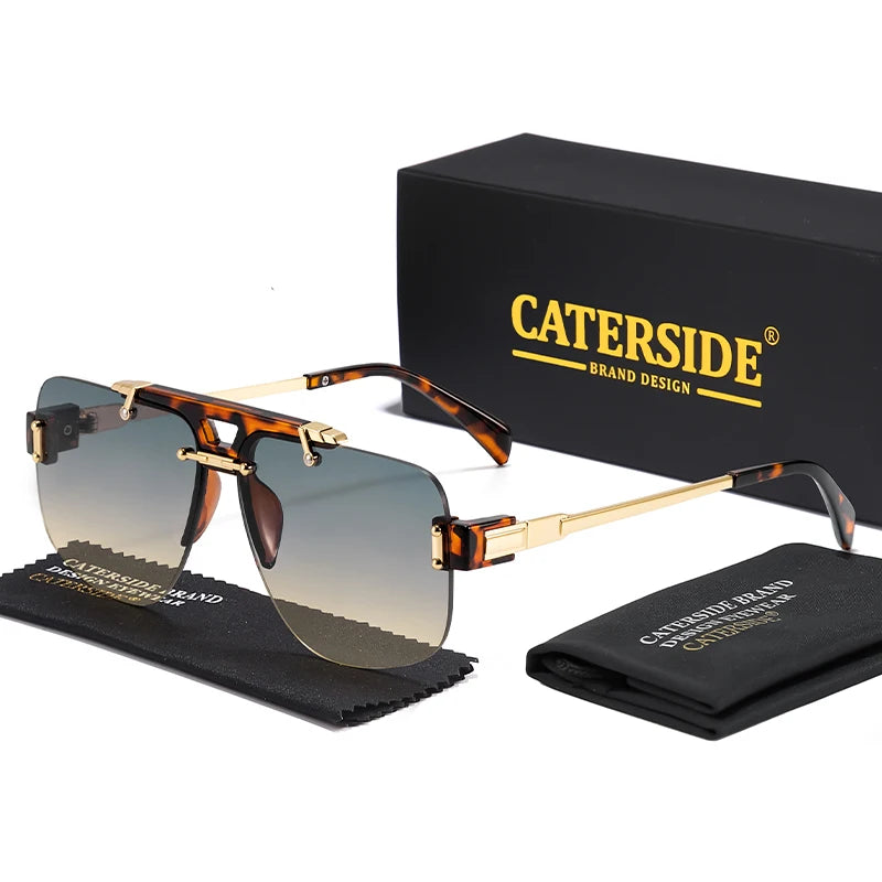 Flache Pilotensonnenbrille mit Doppelsteg – UV400