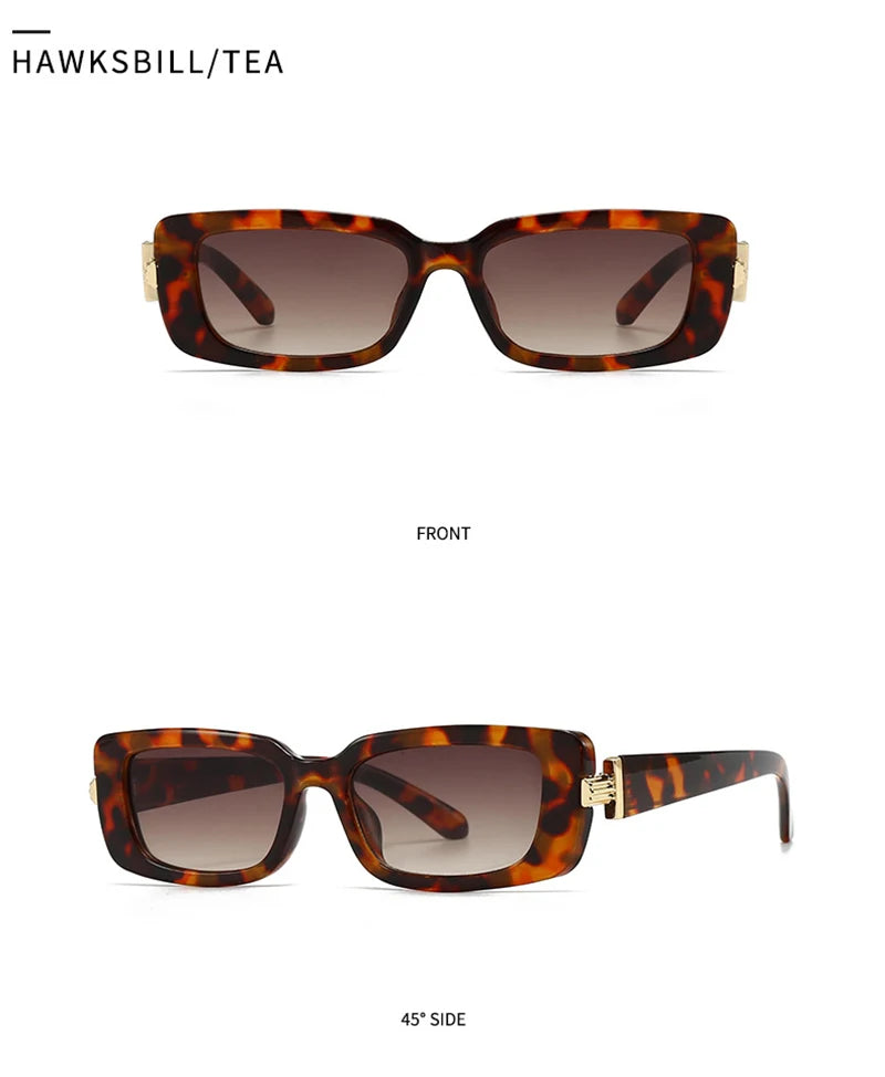 Retro Rechteck-Sonnenbrille - UV400