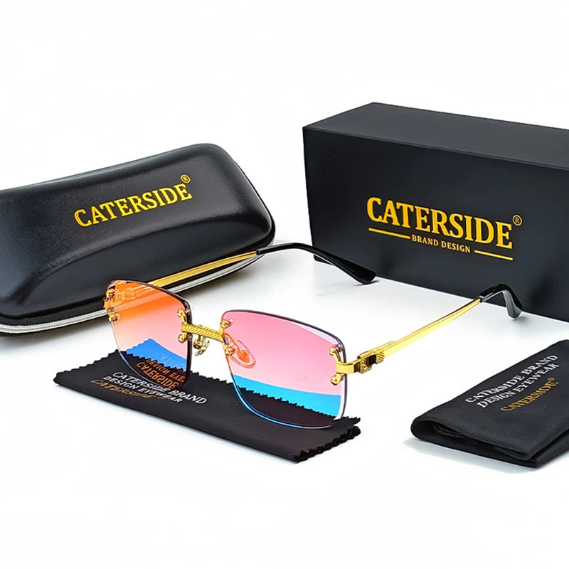 Rahmenlose Metall-Sonnenbrille – UV400