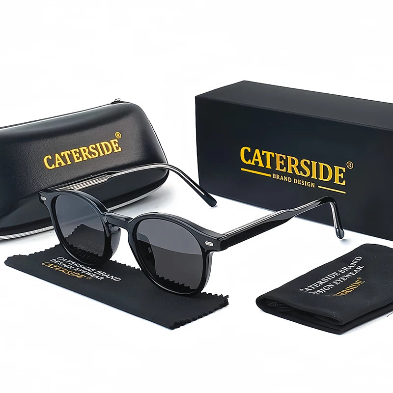 Runde Polarisierte Acetat-Sonnenbrille – UV400