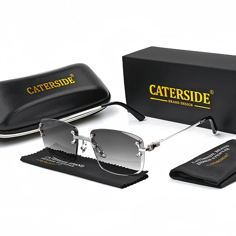 Rahmenlose Metall-Sonnenbrille – UV400