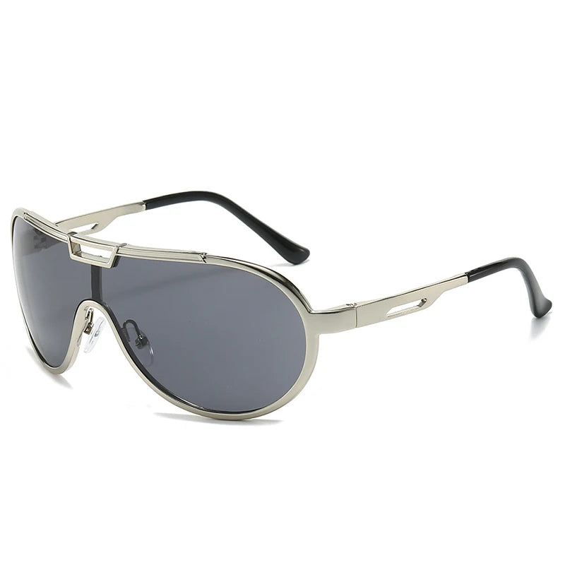 Oversized Pilot Sonnenbrille aus Metall – UV400