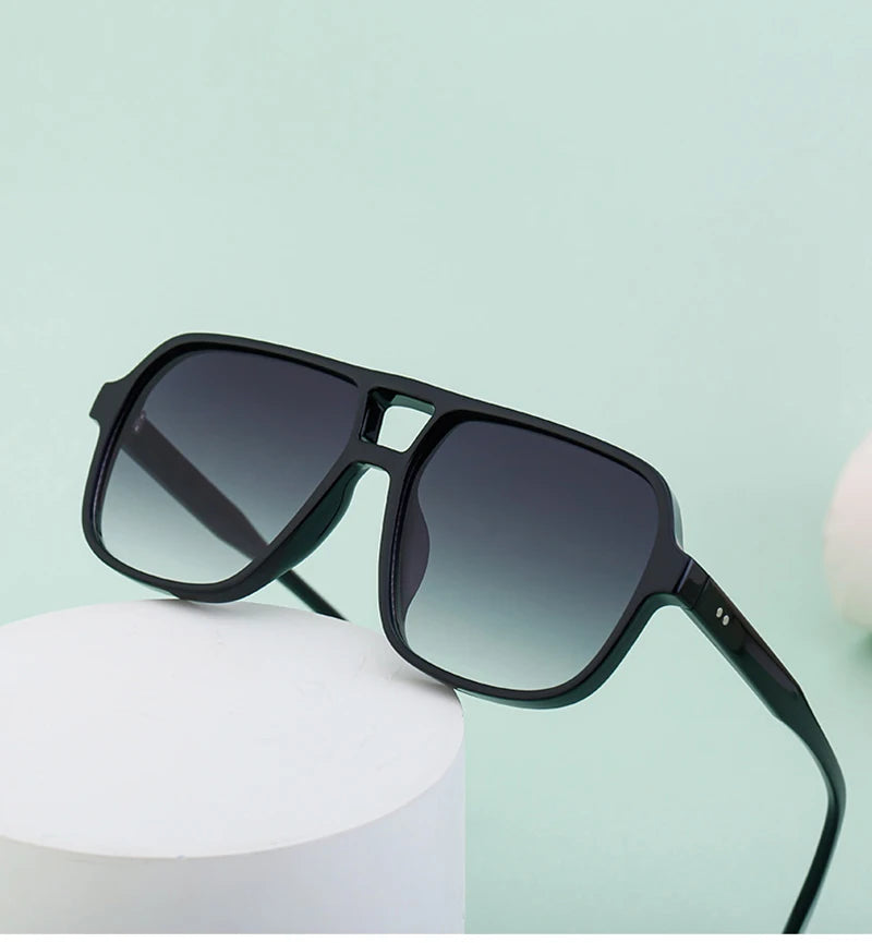 Retro Sonnenbrille mit Doppelsteg – UV400