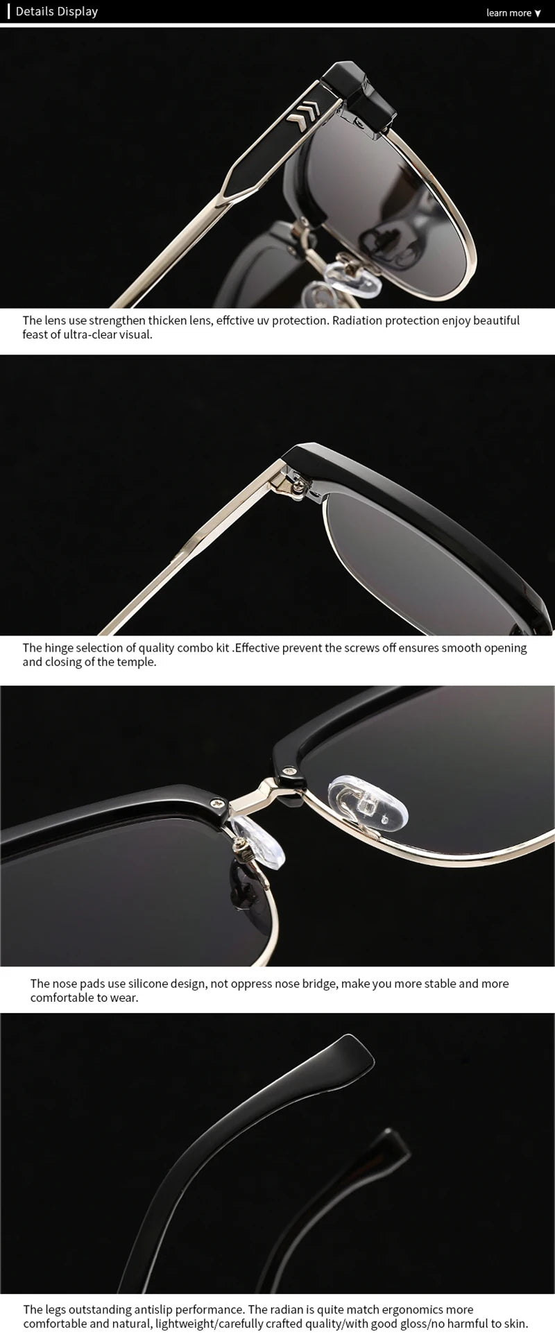 Quadratische Retro-Sonnenbrille – UV400