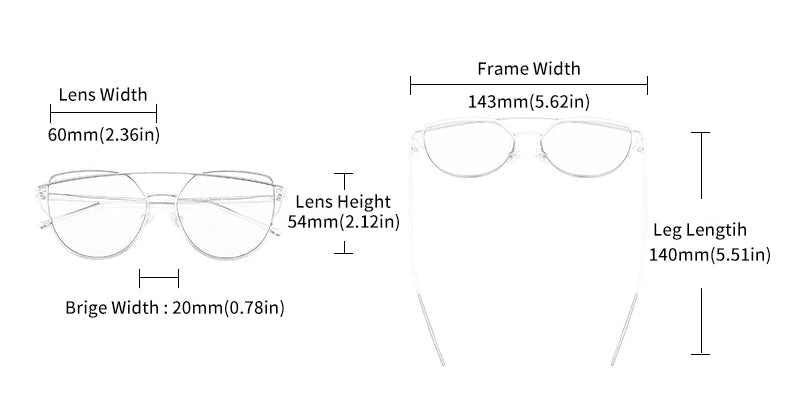 Cat-Eye Sonnenbrille mit Metallrahmen - Polarisiert & UV400
