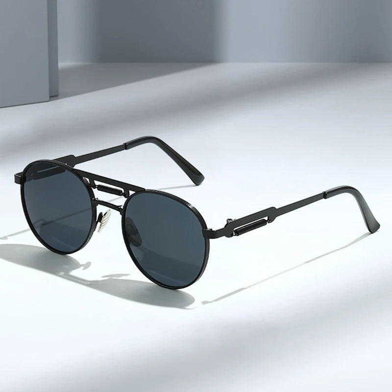 Round Metall-Sonnenbrille – UV400
