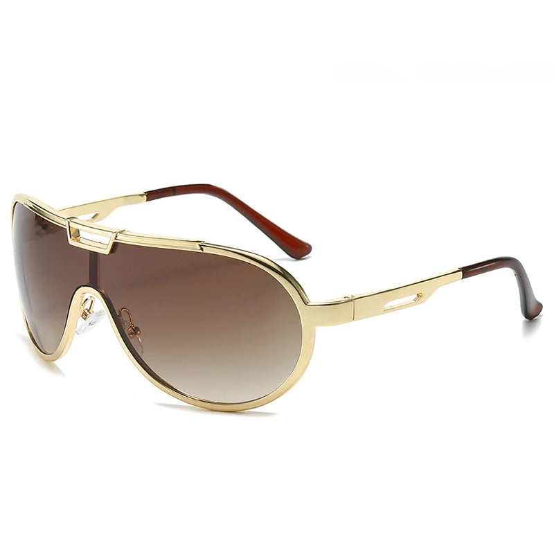 Oversized Pilot Sonnenbrille aus Metall – UV400