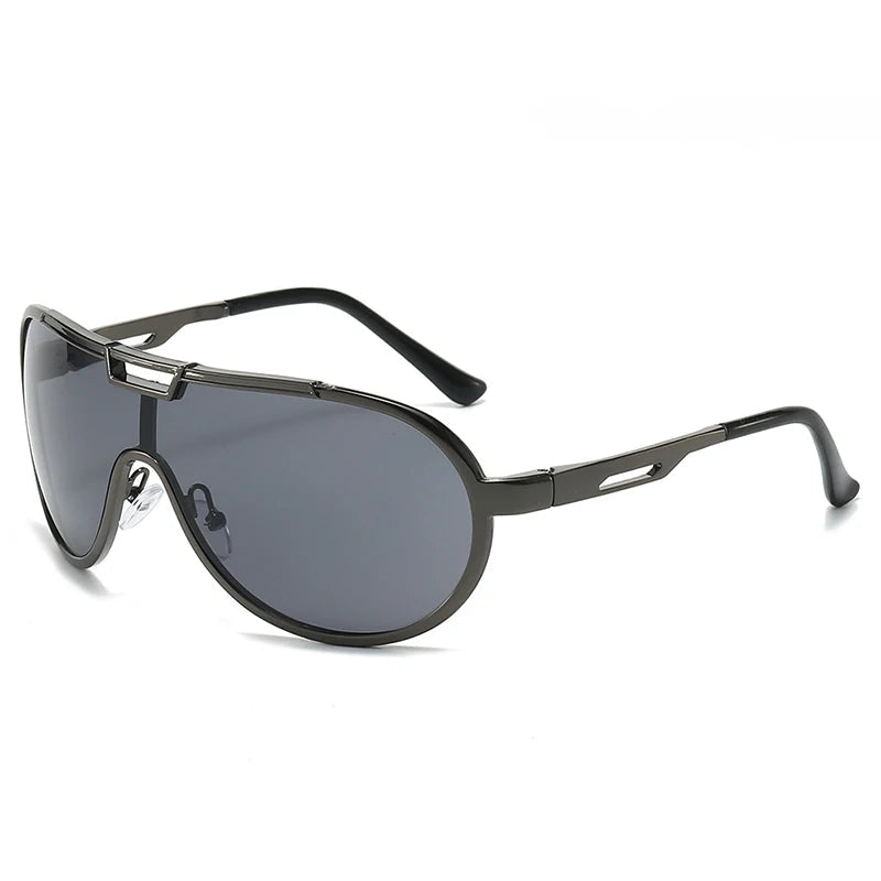 Oversized Pilot Sonnenbrille aus Metall – UV400