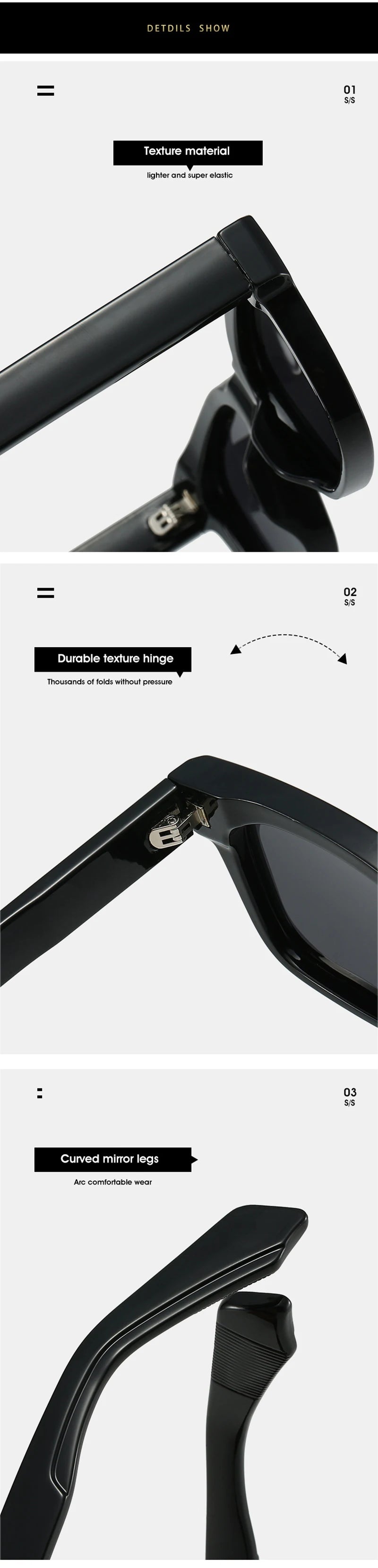 Quadratische Polarisierte Sonnenbrille - UV400