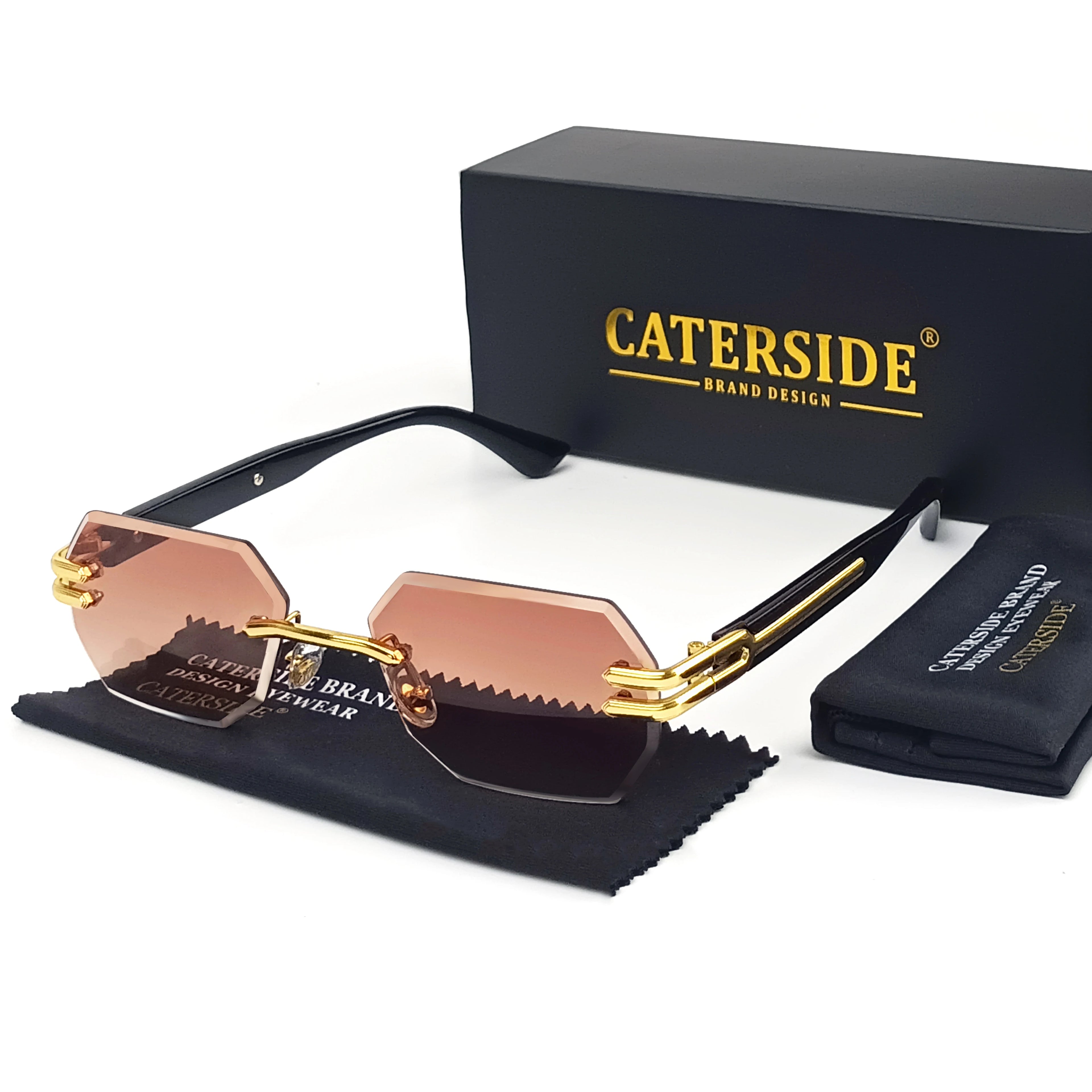 Rahmenlose Polygon-Sonnenbrille – UV400