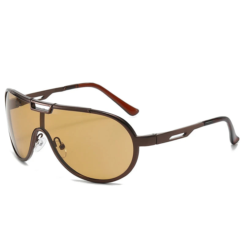 Oversized Pilot Sonnenbrille aus Metall – UV400
