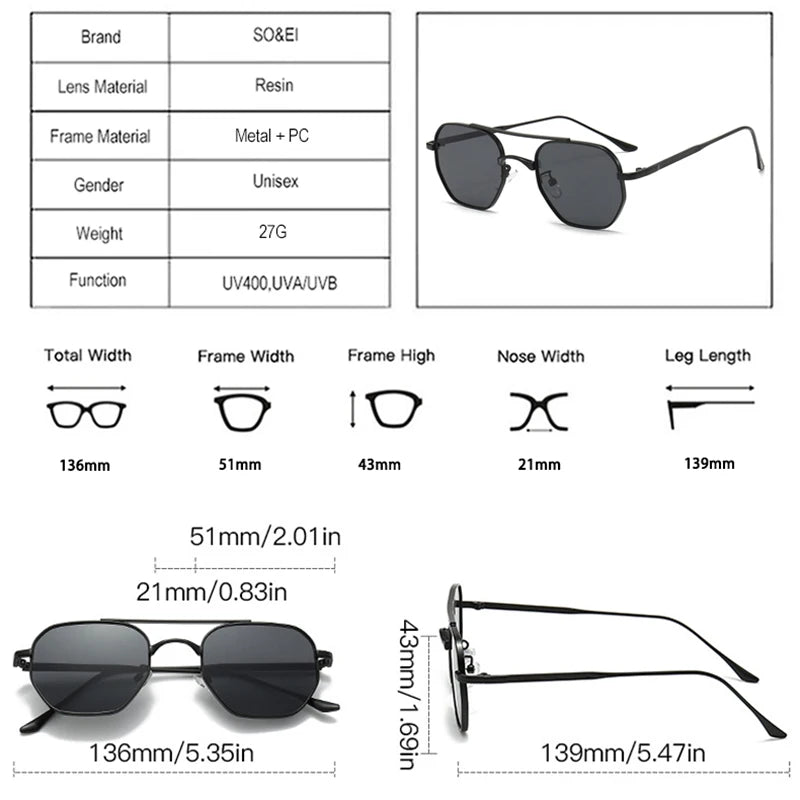Sonnenbrille mit Metallrahmen - UV400