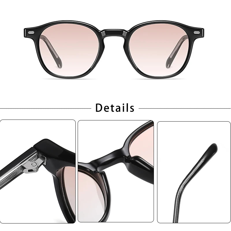 Runde Polarisierte Acetat-Sonnenbrille – UV400