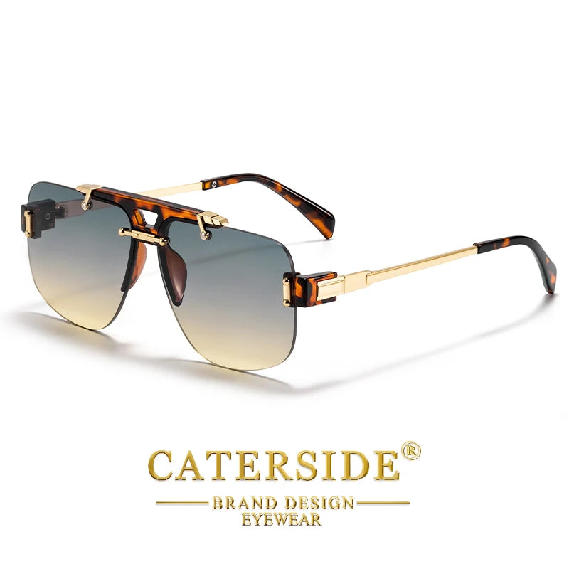 Flache Pilotensonnenbrille mit Doppelsteg – UV400