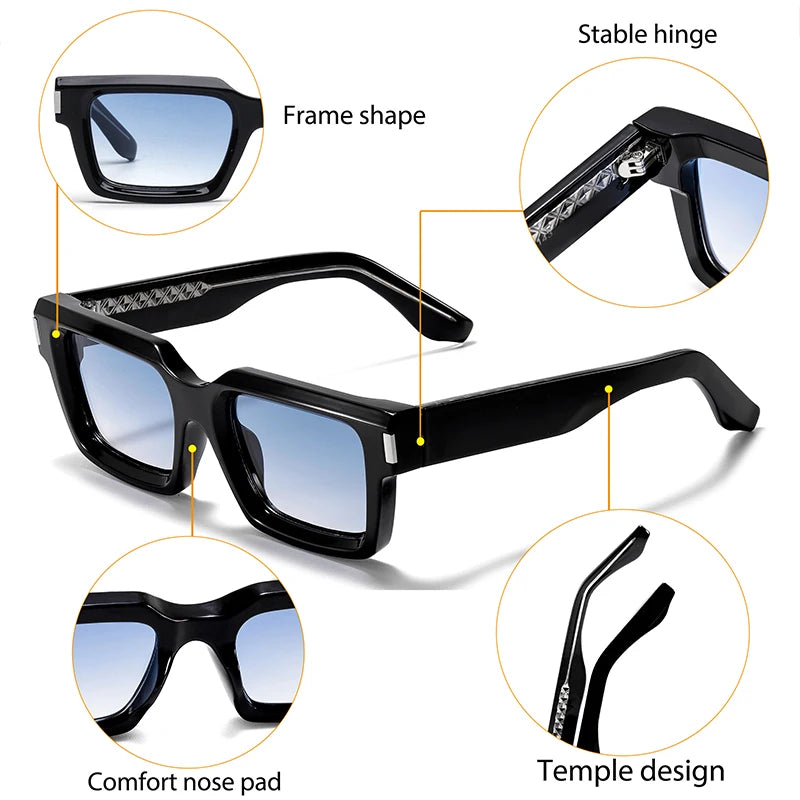 Quadratische Designer-Sonnenbrille – UV400