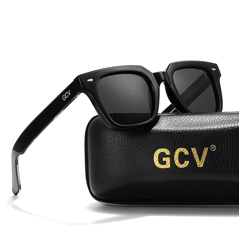 Rechteckige Sonnenbrille aus Acetat – Polarisiert & UV400