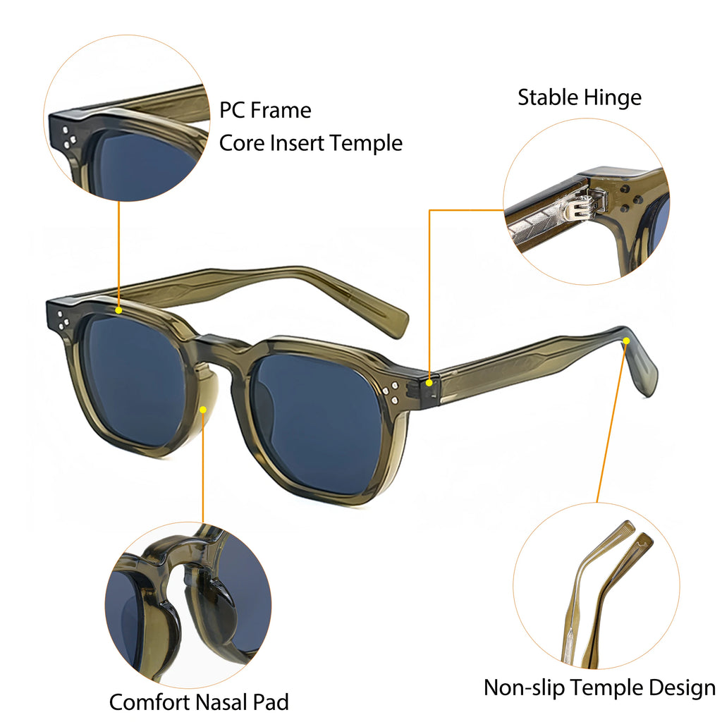 Quadratische Vintage-Sonnenbrille – UV400