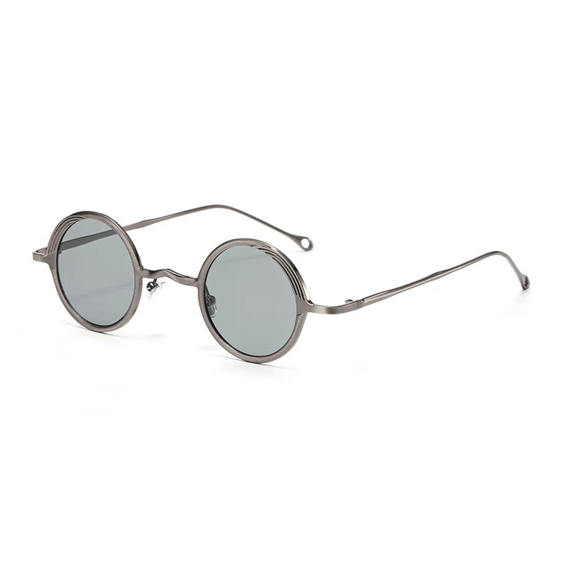 Runde Retro Sonnenbrille aus Metall – UV400