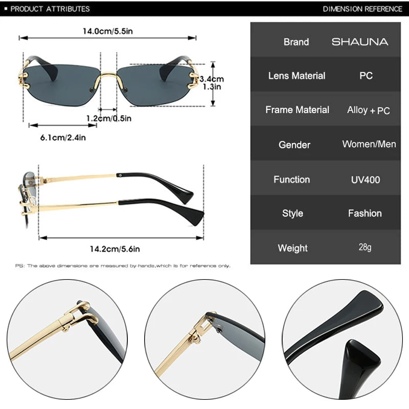 Rahmenlose Sonnenbrille - UV400