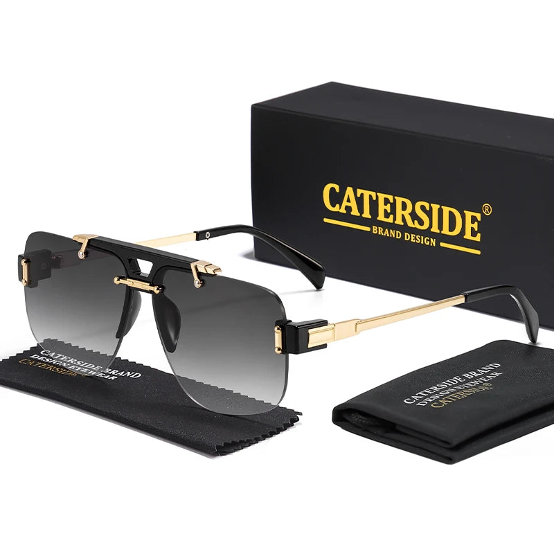 Flache Pilotensonnenbrille mit Doppelsteg – UV400