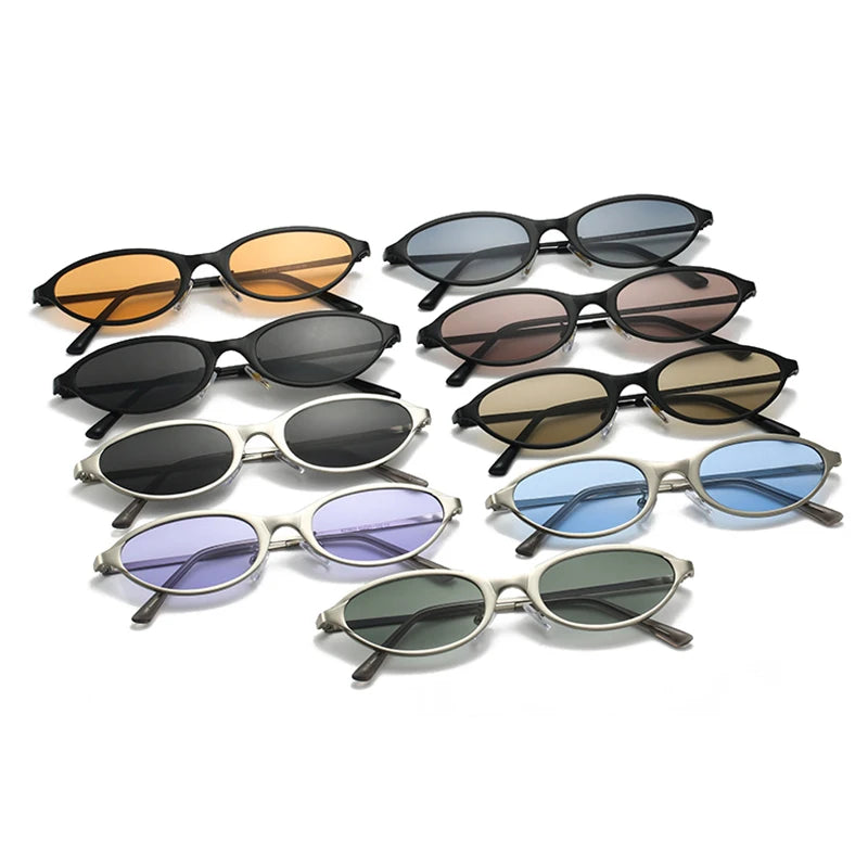 Ovale Metall-Sonnenbrille – UV400