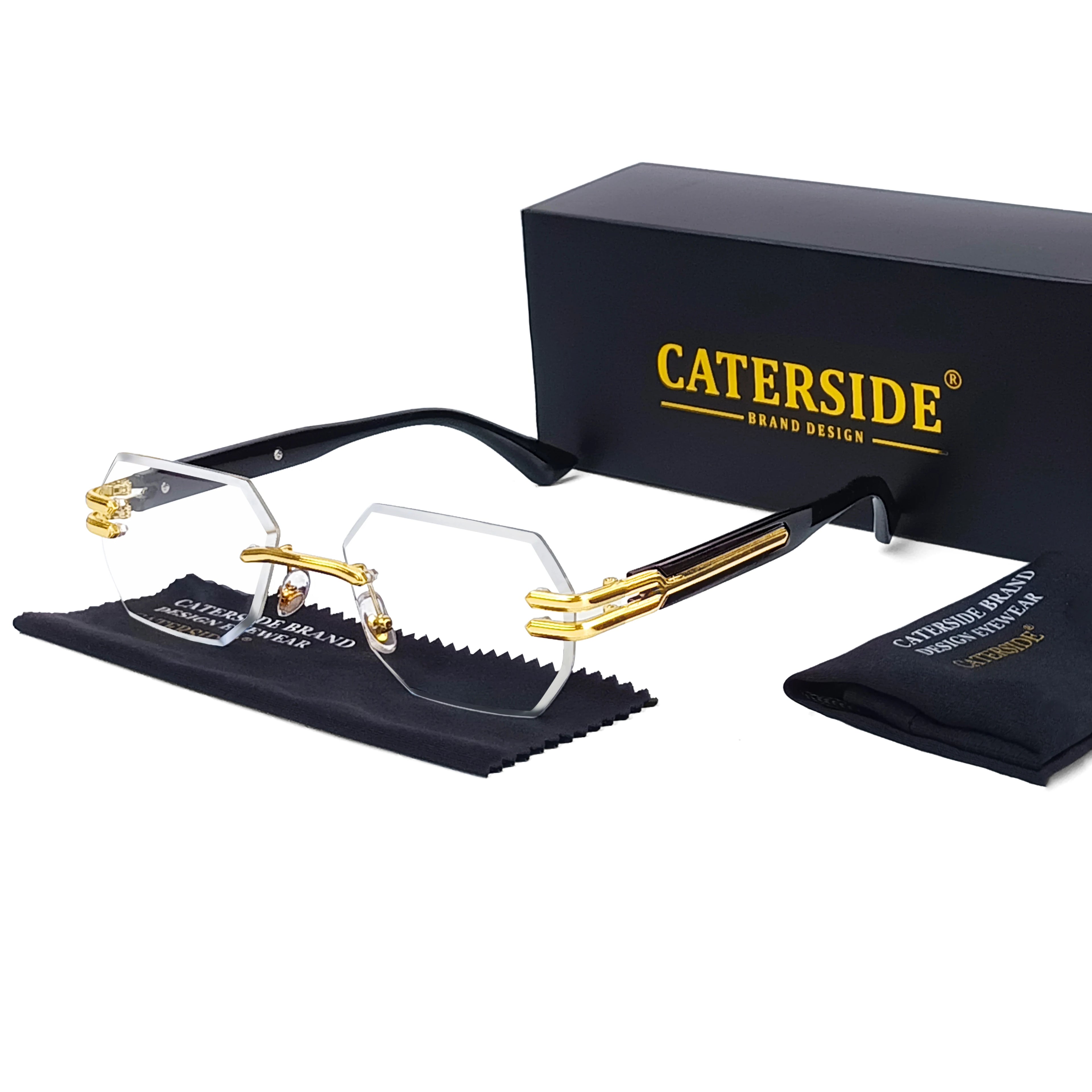 Rahmenlose Sonnenbrille mit Metallakzenten – UV400