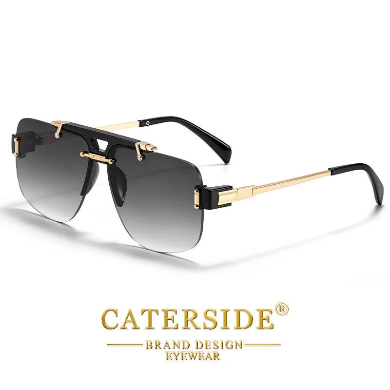 Flache Pilotensonnenbrille mit Doppelsteg – UV400