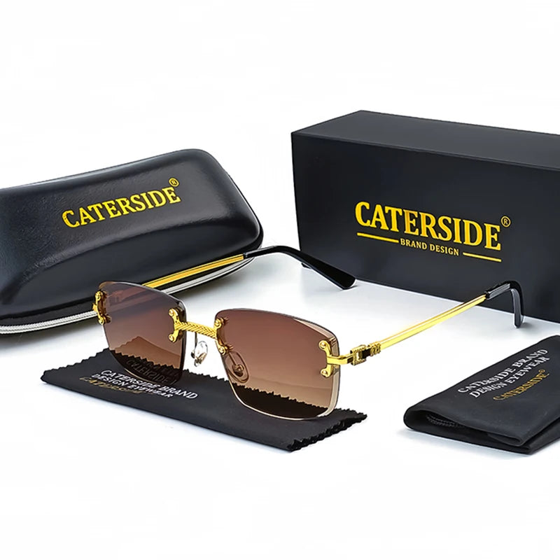 Rahmenlose Metall-Sonnenbrille – UV400