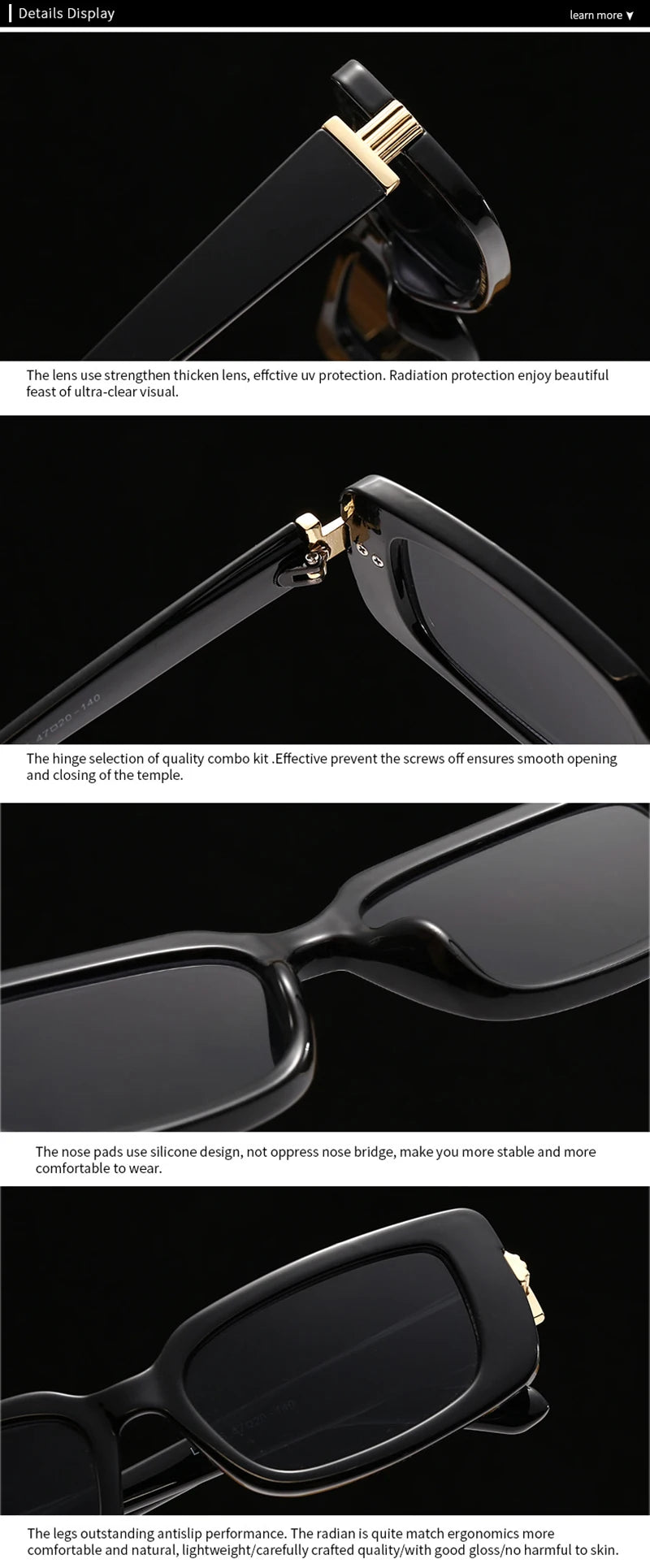 Retro Rechteck-Sonnenbrille - UV400