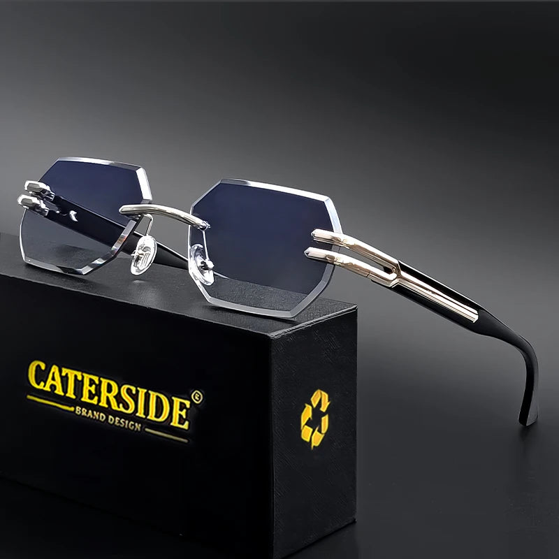 Rahmenlose Polygon-Sonnenbrille – UV400