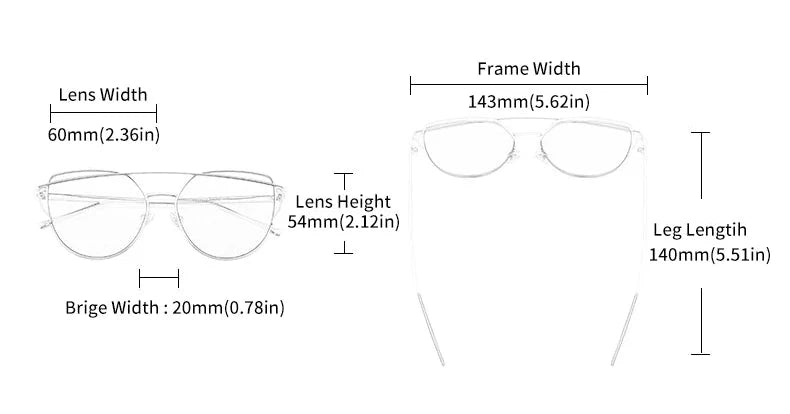 Cat-Eye Sonnenbrille mit Metallrahmen - Polarisiert & UV400