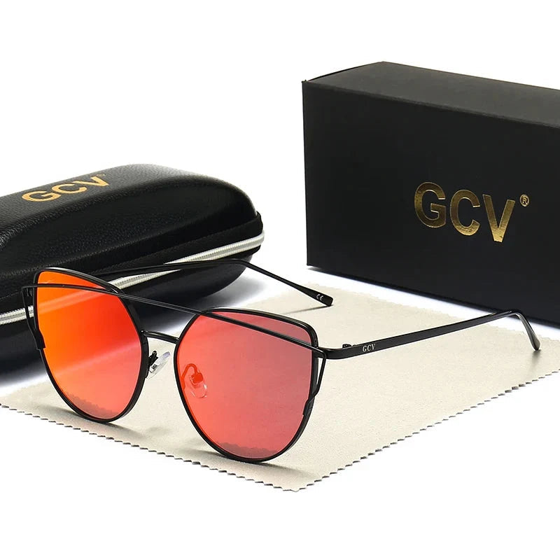 Cat-Eye Sonnenbrille mit Metallrahmen - Polarisiert & UV400