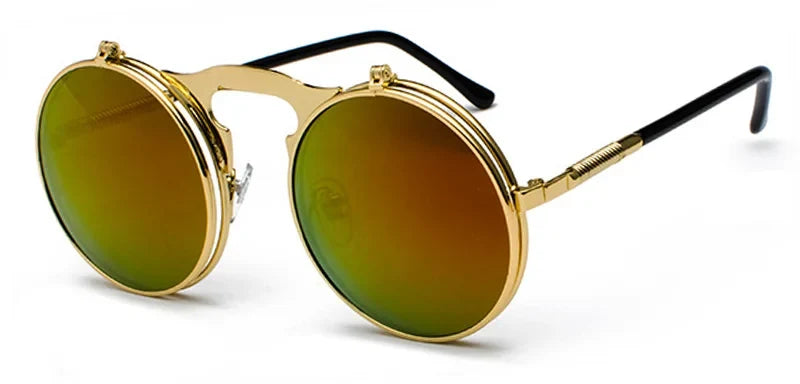 Faltbare Steampunk Rundsonnenbrille – UV400